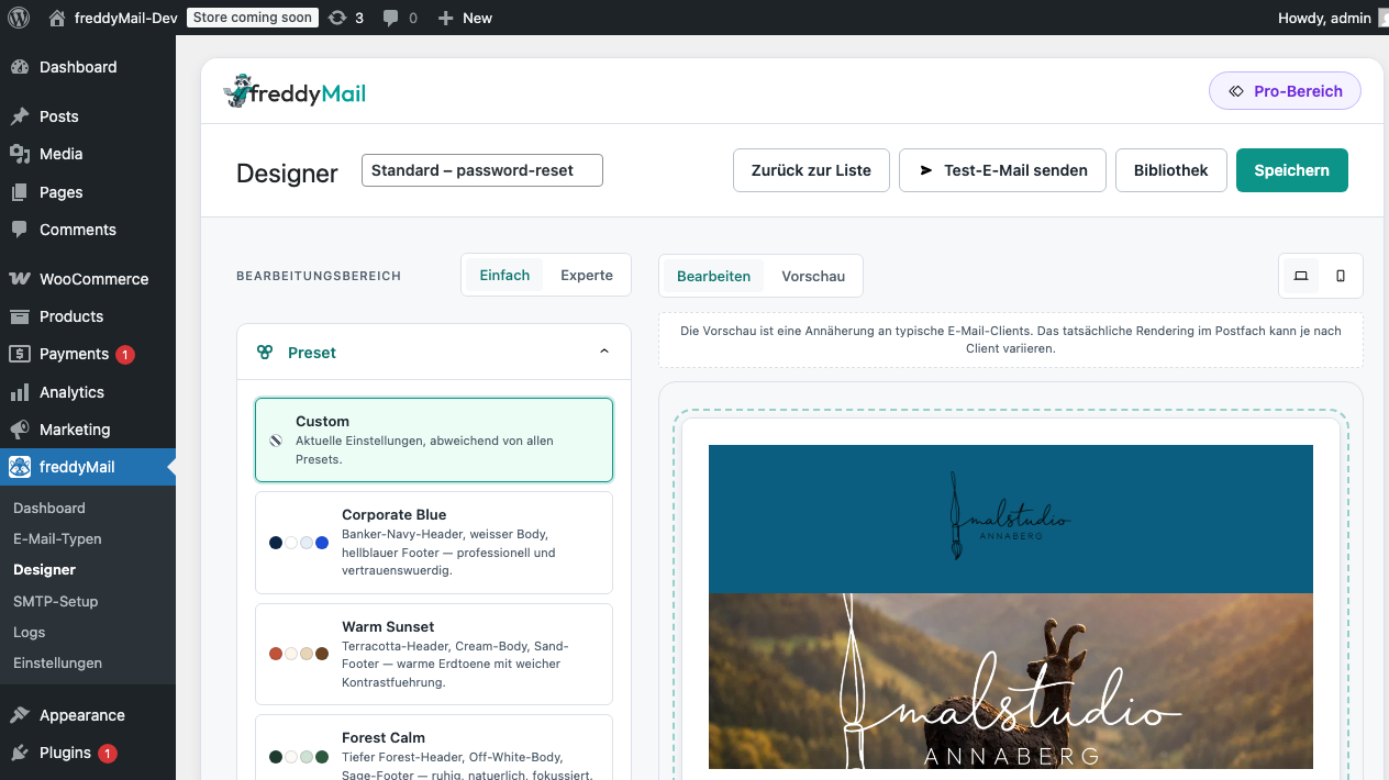 FreddyMail Designer screenshot